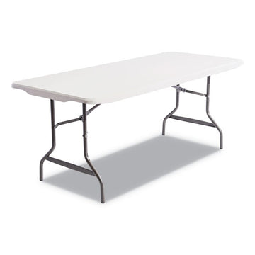 Alera® Banquet Folding Table, Rectangular, Radius Edge, 48 X 24 X 29, Platinum-charcoal freeshipping - TVN Wholesale